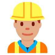 👷🏽 Emoji Trabalhador De Construção Civil: Pele Morena na Twitter Twemoji 2.5.