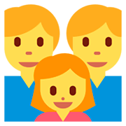 👨‍👨‍👧 Emoji Familie: Mann, Mann und Mädchen Twitter Twemoji 2.5.