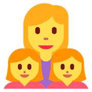👩‍👧‍👧 Emoji Familia: Mujer, Niña, Niña en Twitter Twemoji 2.5.