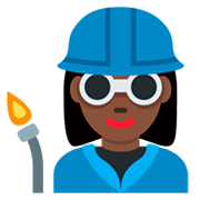 👩🏿‍🏭 Emoji Fabrikarbeiterin: dunkle Hautfarbe Twitter Twemoji 2.5.