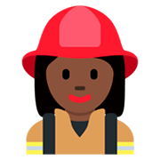 👩🏿‍🚒 Emoji Feuerwehrfrau: dunkle Hautfarbe Twitter Twemoji 2.5.