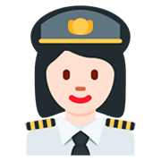 👩🏻‍✈️ Emoji Piloto Mujer: Tono De Piel Claro en Twitter Twemoji 2.5.