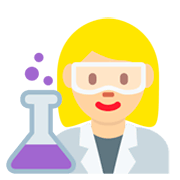 👩🏼‍🔬 Emoji Wissenschaftlerin: mittelhelle Hautfarbe Twitter Twemoji 2.5.