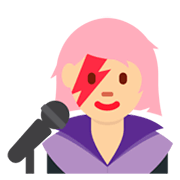 👩🏼‍🎤 Emoji Cantante Mujer: Tono De Piel Claro Medio en Twitter Twemoji 2.5.