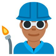 👨🏾‍🏭 Emoji Operario: Tono De Piel Oscuro Medio en Twitter Twemoji 2.5.