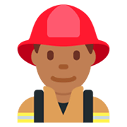 👨🏾‍🚒 Emoji Feuerwehrmann: mitteldunkle Hautfarbe Twitter Twemoji 2.5.