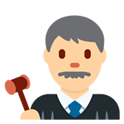 Emoji 👨🏼‍⚖️ Giudice Uomo: Carnagione Abbastanza Chiara su Twitter Twemoji 2.5.