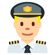 👨🏼‍✈️ Emoji Piloto Hombre: Tono De Piel Claro Medio en Twitter Twemoji 2.5.