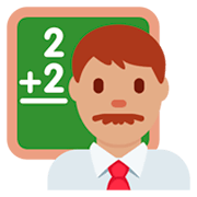 Emoji 👨🏽‍🏫 Professore: Carnagione Olivastra su Twitter Twemoji 2.5.