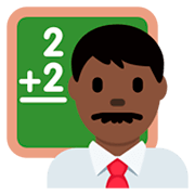 Émoji 👨🏿‍🏫 Enseignant : Peau Foncée sur Twitter Twemoji 2.5.