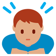 Emoji 🙇🏽‍♂️ Uomo Che Fa Inchino Profondo: Carnagione Olivastra su Twitter Twemoji 2.5.