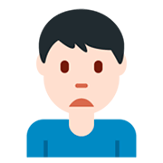 🙍🏻‍♂️ Emoji missmutiger Mann: helle Hautfarbe Twitter Twemoji 2.5.