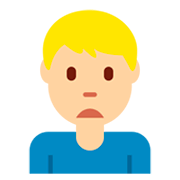 Emoji 🙍🏼‍♂️ Uomo Corrucciato: Carnagione Abbastanza Chiara su Twitter Twemoji 2.5.