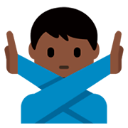 Emoji 🙅🏿‍♂️ Uomo Con Gesto Di Rifiuto: Carnagione Scura su Twitter Twemoji 2.5.