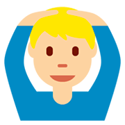 🙆🏼‍♂️ Emoji Hombre Haciendo El Gesto De «de Acuerdo»: Tono De Piel Claro Medio en Twitter Twemoji 2.5.