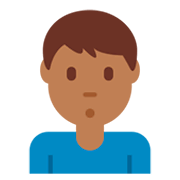 🙎🏾‍♂️ Emoji schmollender Mann: mitteldunkle Hautfarbe Twitter Twemoji 2.5.