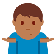 🤷🏾‍♂️ Emoji schulterzuckender Mann: mitteldunkle Hautfarbe Twitter Twemoji 2.5.