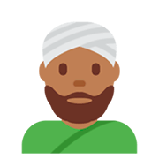 👳🏾‍♂️ Emoji Homem Com Turbante: Pele Morena Escura na Twitter Twemoji 2.5.