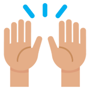 🙌🏽 Emoji zwei erhobene Handflächen: mittlere Hautfarbe Twitter Twemoji 2.5.
