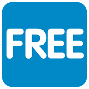 🆓 Emoji Wort „Free“ in blauem Quadrat Twitter Twemoji 2.5.