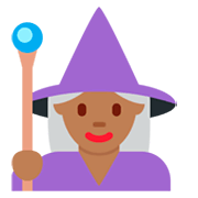 🧙🏾‍♀️ Emoji Maga: Tono De Piel Oscuro Medio en Twitter Twemoji 2.5.