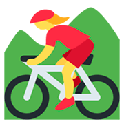 Emoji 🚵‍♀️ Ciclista Donna Di Mountain Bike su Twitter Twemoji 2.5.