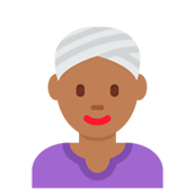👳🏾‍♀️ Emoji Mujer Con Turbante: Tono De Piel Oscuro Medio en Twitter Twemoji 2.5.