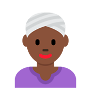 Emoji 👳🏿‍♀️ Donna Con Turbante: Carnagione Scura su Twitter Twemoji 2.5.