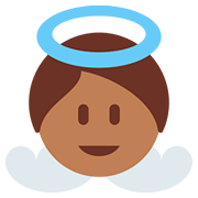 👼🏾 Emoji Bebé ángel: Tono De Piel Oscuro Medio en Twitter Twemoji 2.6.