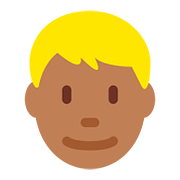 Émoji 👱🏾‍♂️ Homme Blond : Peau Mate sur Twitter Twemoji 2.6.