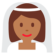 👰🏾 Emoji Person mit Schleier: mitteldunkle Hautfarbe Twitter Twemoji 2.6.