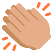 👏🏽 Emoji klatschende Hände: mittlere Hautfarbe Twitter Twemoji 2.6.