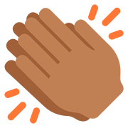 👏🏾 Emoji Mãos Aplaudindo: Pele Morena Escura na Twitter Twemoji 2.6.