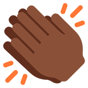 Emoji 👏🏿 Mani Che Applaudono: Carnagione Scura su Twitter Twemoji 2.6.