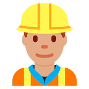👷🏽 Emoji Trabalhador De Construção Civil: Pele Morena na Twitter Twemoji 2.6.