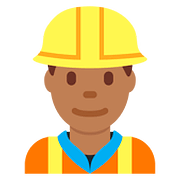 👷🏾 Emoji Trabalhador De Construção Civil: Pele Morena Escura na Twitter Twemoji 2.6.