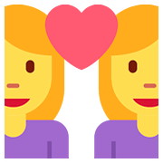 👩‍❤️‍👩 Emoji Liebespaar: Frau, Frau Twitter Twemoji 2.6.