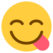😋 Emoji sich die Lippen leckendes Gesicht Twitter Twemoji 2.6.