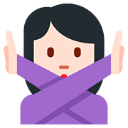 🙅🏻 Emoji Person mit überkreuzten Armen: helle Hautfarbe Twitter Twemoji 2.6.