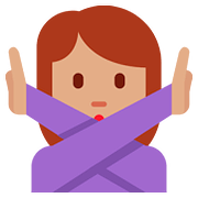 🙅🏽 Emoji Persona Haciendo El Gesto De «no»: Tono De Piel Medio en Twitter Twemoji 2.6.