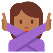 🙅🏾 Emoji Person mit überkreuzten Armen: mitteldunkle Hautfarbe Twitter Twemoji 2.6.