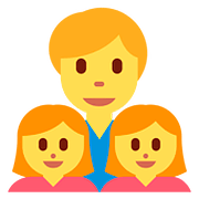 👨‍👧‍👧 Emoji Familie: Mann, Mädchen und Mädchen Twitter Twemoji 2.6.