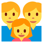 👨‍👨‍👧 Emoji Familie: Mann, Mann und Mädchen Twitter Twemoji 2.6.