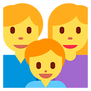 👨‍👩‍👦 Emoji Familia: Hombre, Mujer, Niño en Twitter Twemoji 2.6.