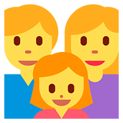 👨‍👩‍👧 Emoji Familie: Mann, Frau und Mädchen Twitter Twemoji 2.6.