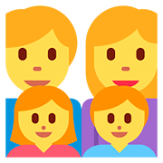 👨‍👩‍👧‍👦 Emoji Familie: Mann, Frau, Mädchen und Junge Twitter Twemoji 2.6.
