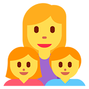 👩‍👧‍👦 Emoji Familie: Frau, Mädchen und Junge Twitter Twemoji 2.6.