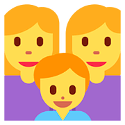 👩‍👩‍👦 Emoji Familie: Frau, Frau und Junge Twitter Twemoji 2.6.