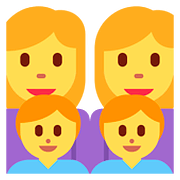 👩‍👩‍👦‍👦 Emoji Familie: Frau, Frau, Junge und Junge Twitter Twemoji 2.6.