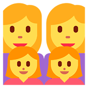 👩‍👩‍👧‍👧 Emoji Familia: Mujer, Mujer, Niña, Niña en Twitter Twemoji 2.6.